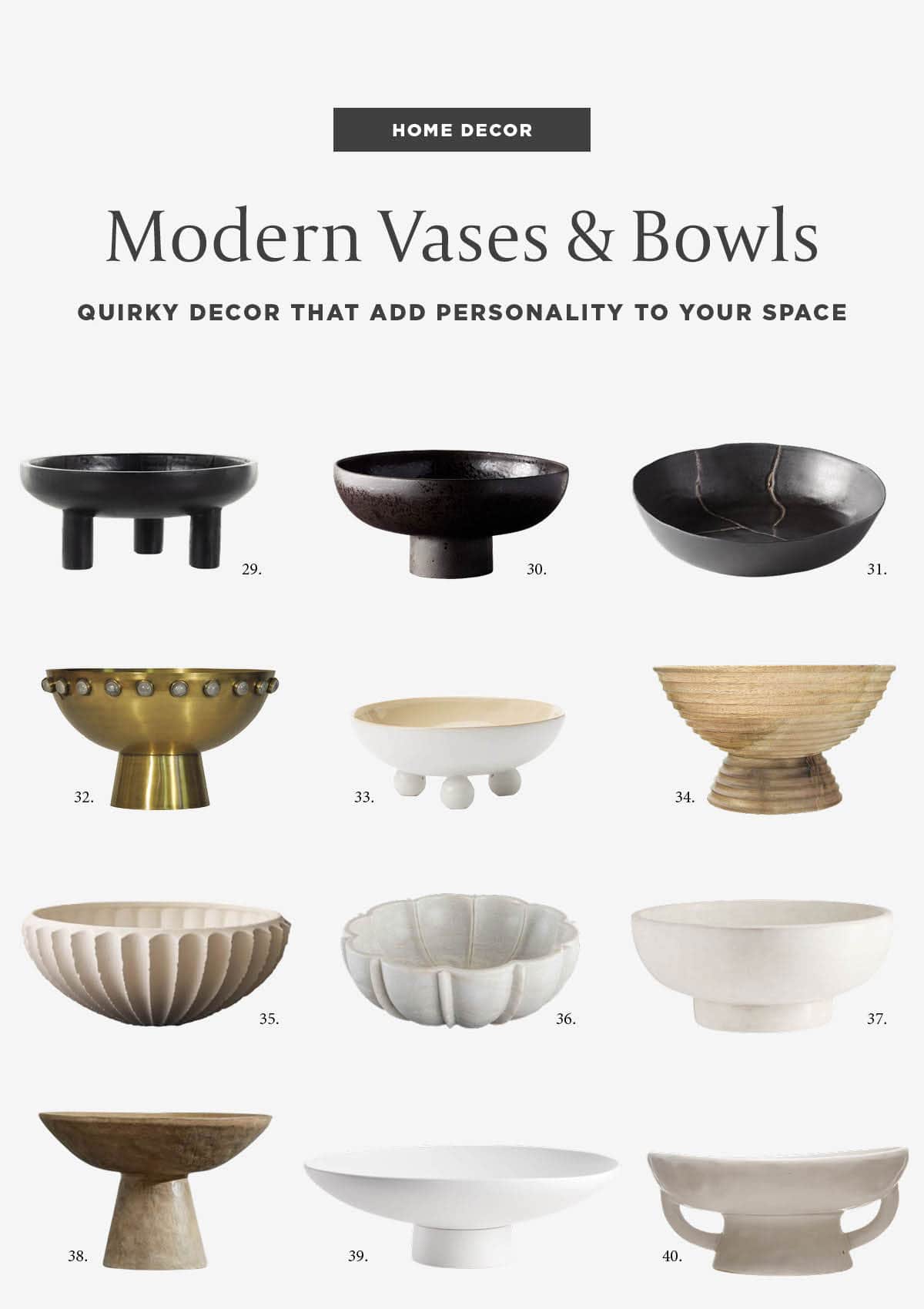The New Classics: Timeless and Unique Footed Bowls for Your Home - Looking for something out of the ordinary? Check out these unique modern black vases that add a touch of artistry and elegance to your home decor.