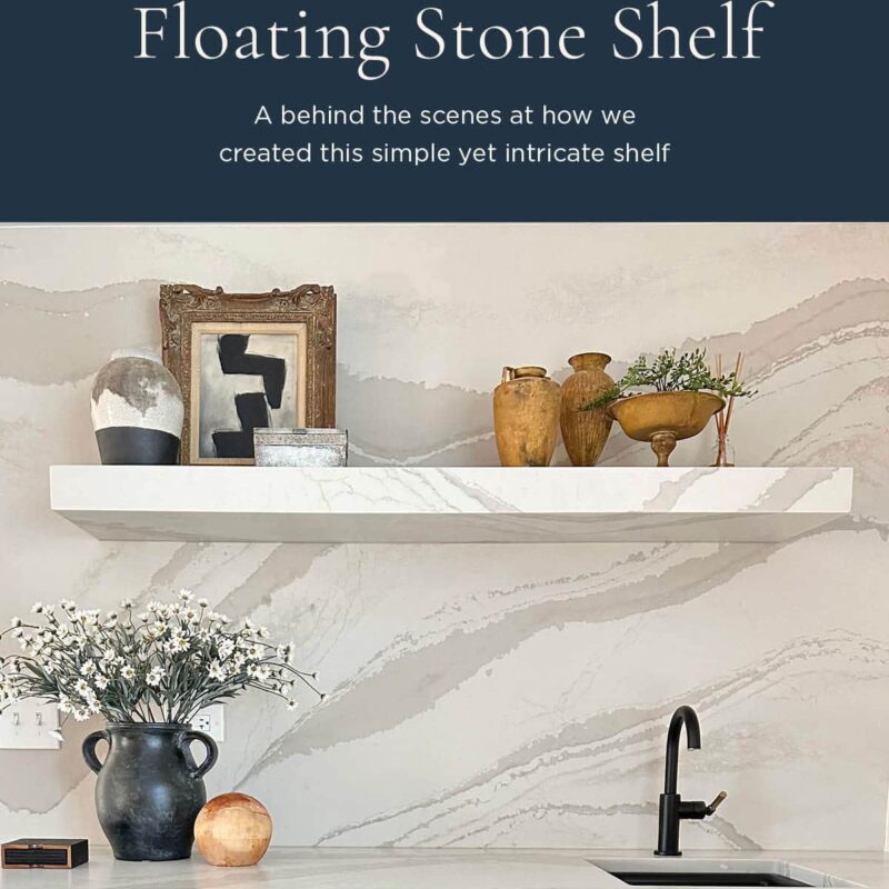 Floating Stone Shelf - Get a behind the scenes look at how we created this simple floating stone shelf and made it sturdy