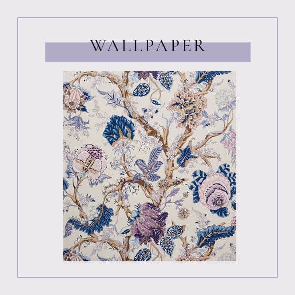 Love this Purple Floral Wallpaper by Schumacher which has a great twist on modern meets traditional