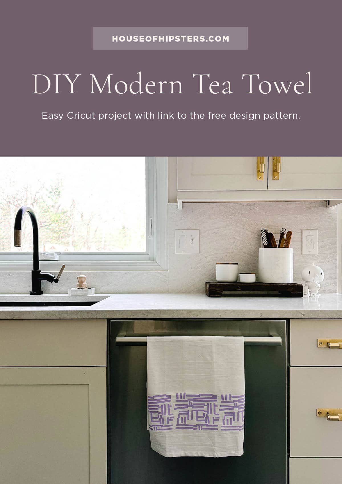Make this DIY modern tea towel easy Cricut project with the Explore and EasyPress.