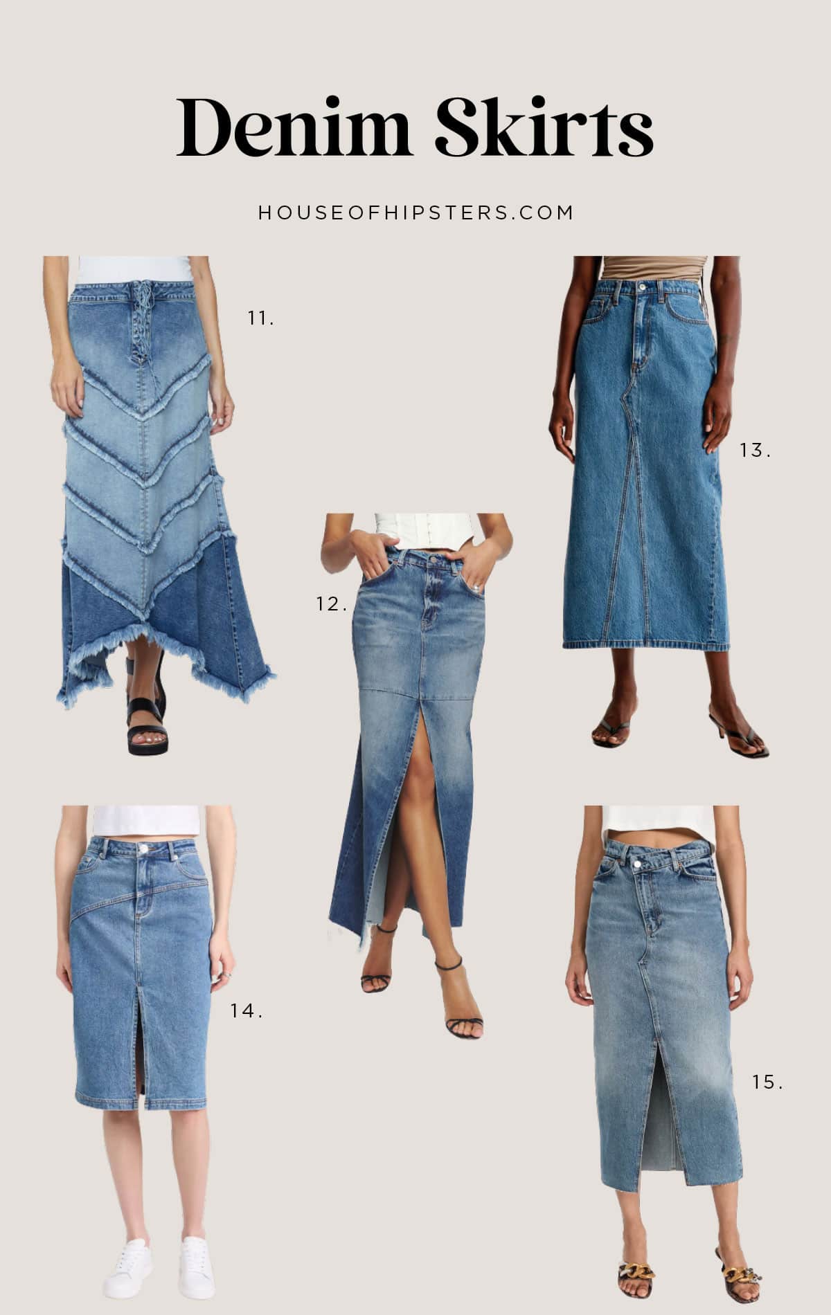 17 Long Denim Skirts - Find the best denim skirts to fit your budget with this round up of my favorite fall fashion style, the long denim skirt.