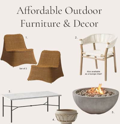 Affordable Outdoor Furniture and Decor Round Up