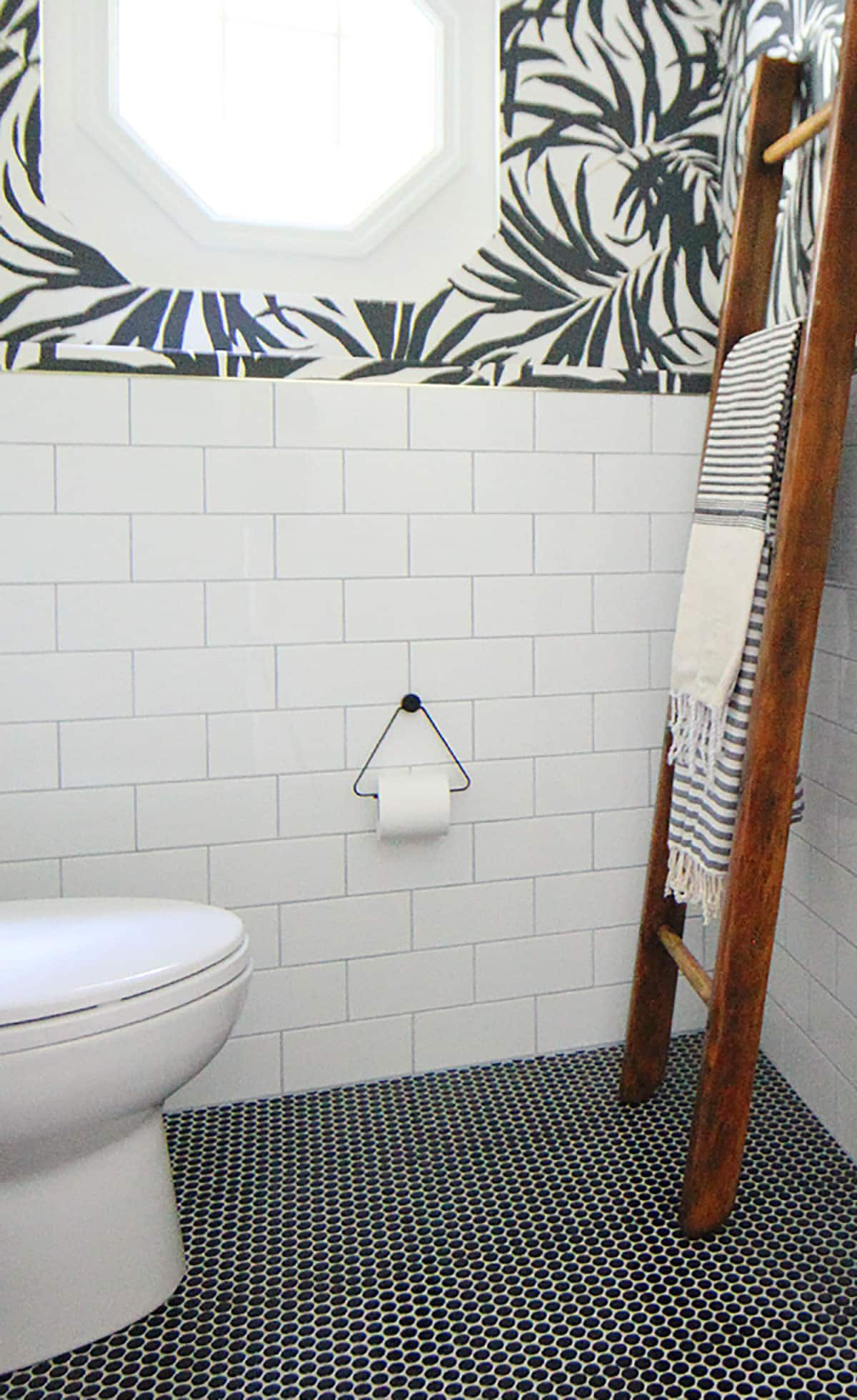 Black and White Bathroom Renovation Before and After
