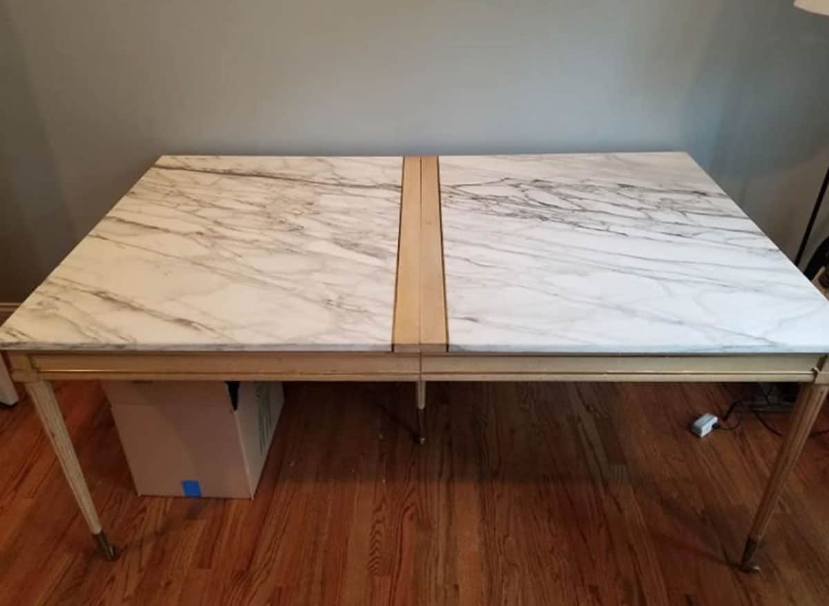 Vintage Marble Table found on Facebook Marketplace