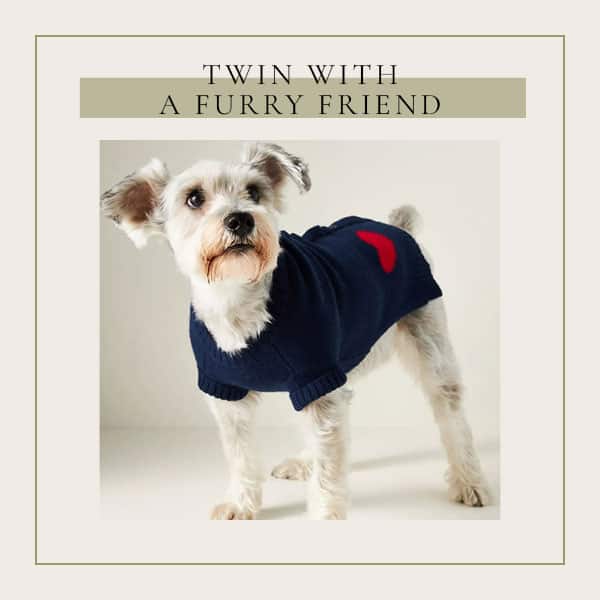 Dog Heart Sweater - Twin with your best furry friend in this heart sweater for fall and winter.