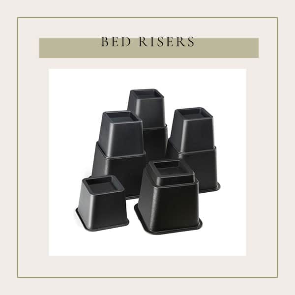 Bed Risers For You Dorm Bed - Raise your dorm bed with these bed risers. The extra height gives you room for extra storage. 