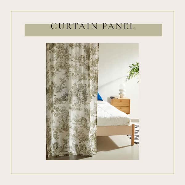 Dorm Room Decor - Use a curtain panel as a room divider or separate your closet space