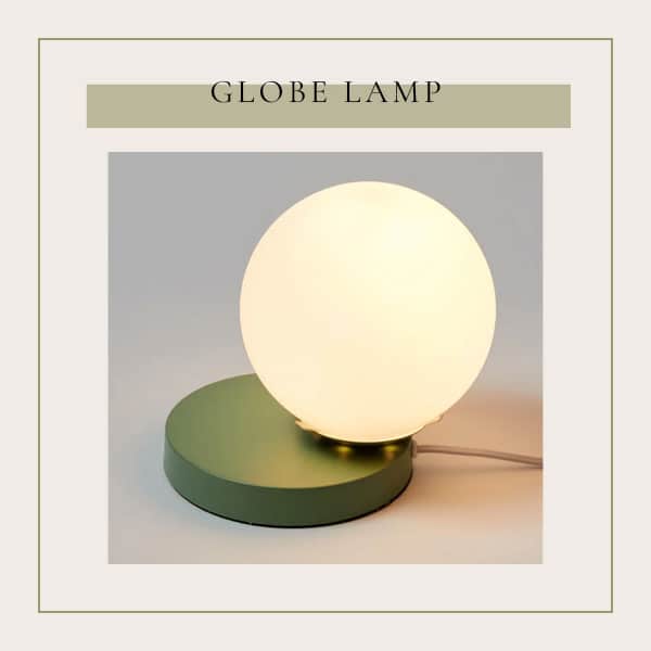 Small Modern Desk Lamp - globe lamp in green