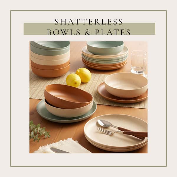 Dorm Room Essentials - These shatterless bowls and plates are perfect to college life.