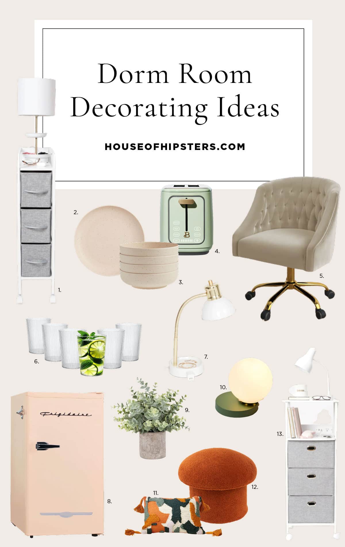 Dorm Room Decorating Ideas - Organization and Decor for College Life