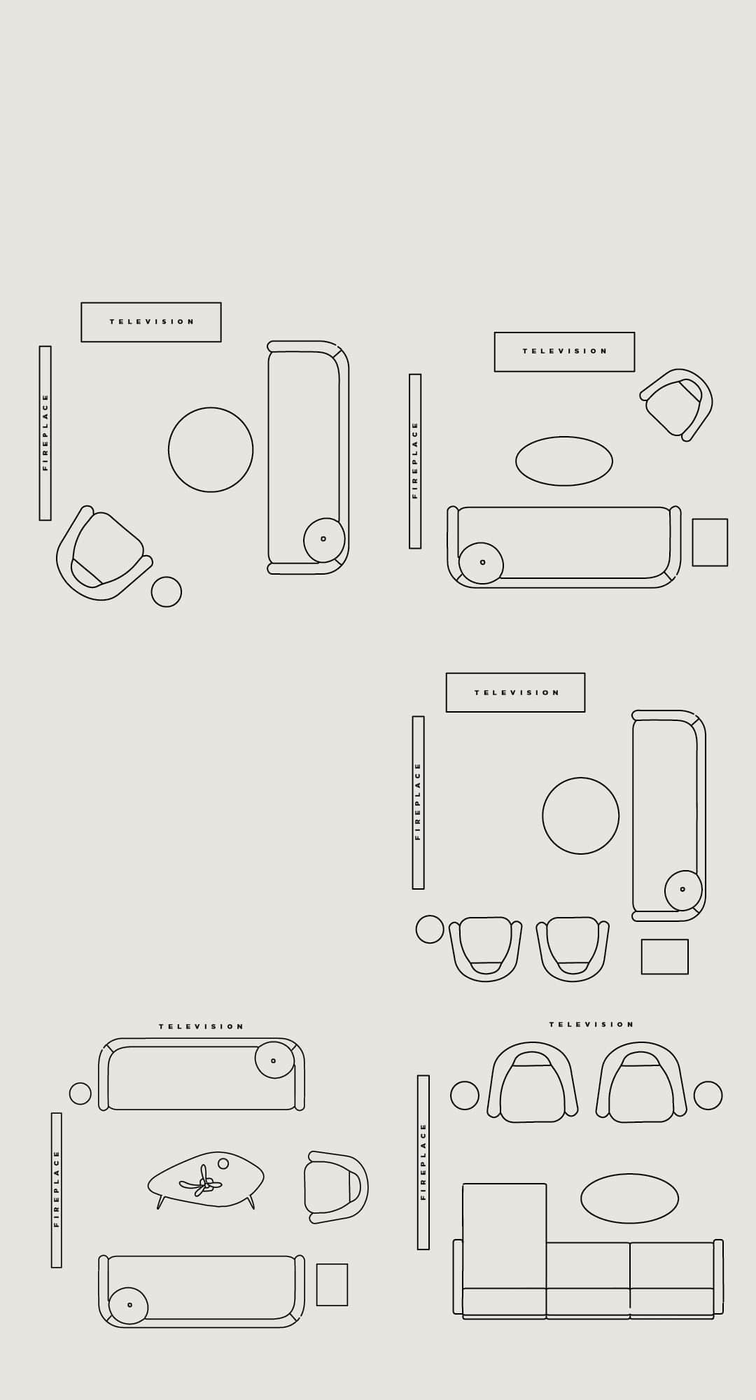 Living room best sale seating layout