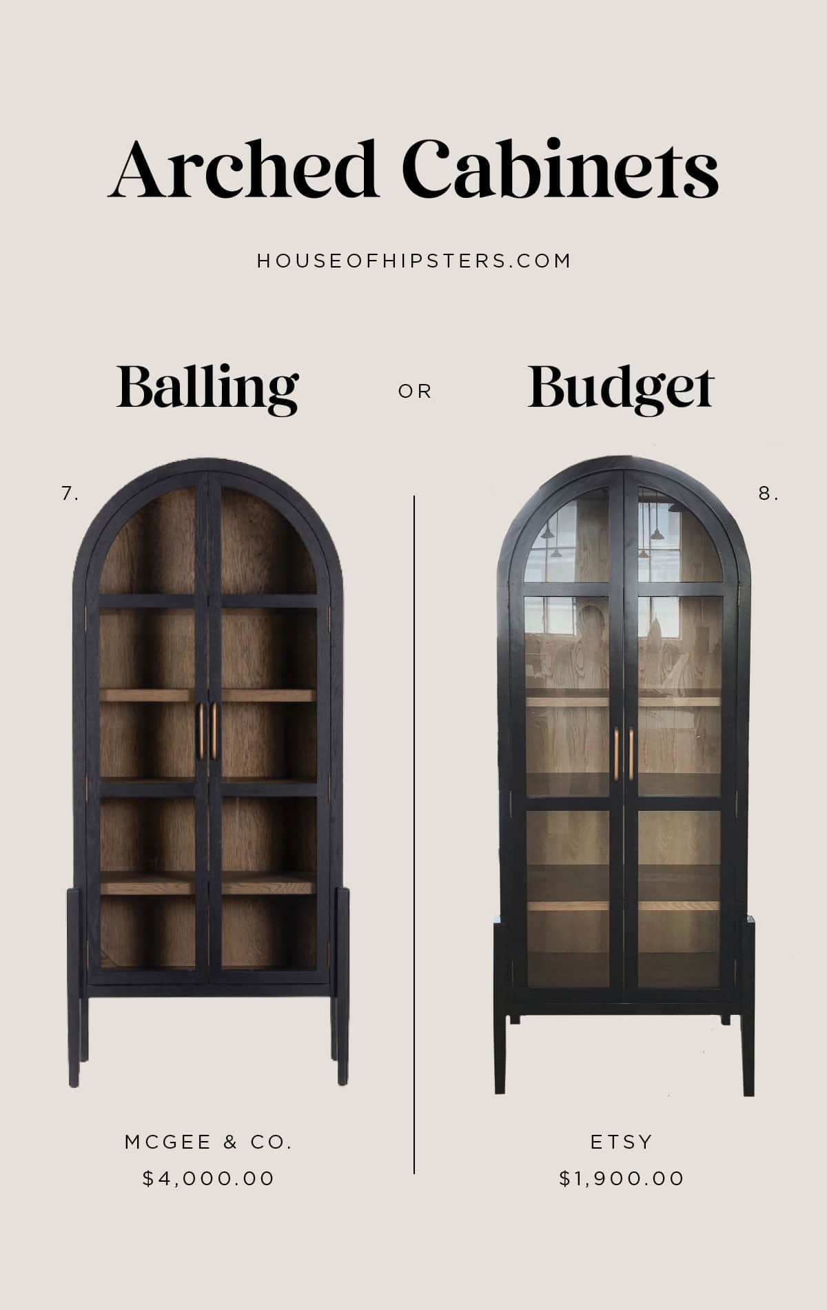 22 Stunning Arched Cabinets 2023 - Splurge or save on these black arched cabinets, you decide!