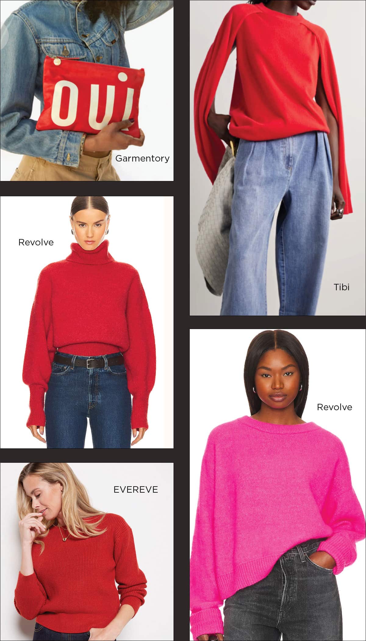 Fall Fashion Trends 2023 - Make a statement for fall with a cozy sweater the trending color bold red or Barbiecore pink