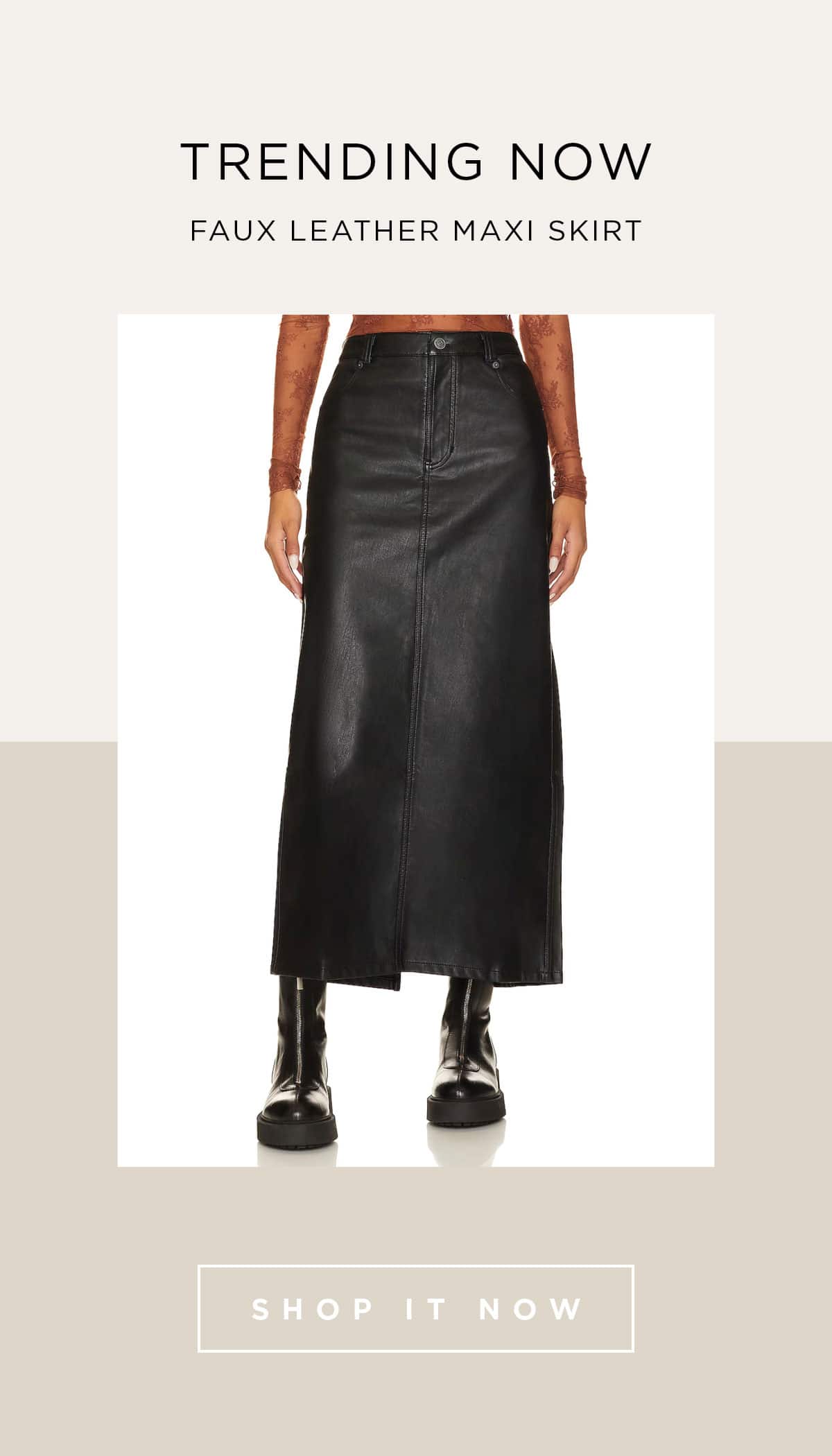Fall Fashion Trends 2023 Leather is trending for fall! - faux leather maxi skirt