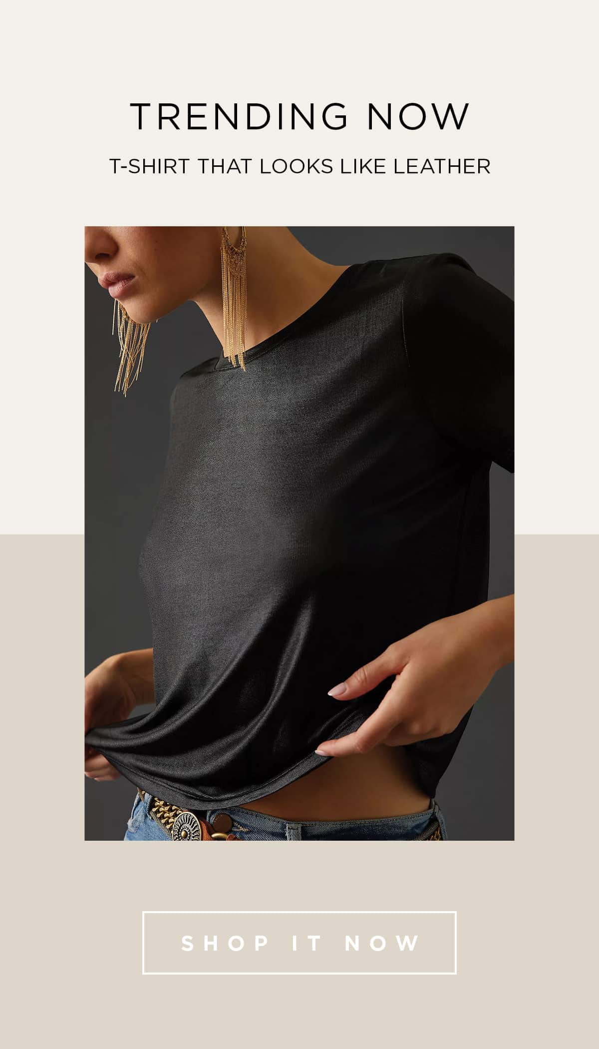 Fall Fashion Trends 2023 Leather is trending for fall! - leather t-shirt top
