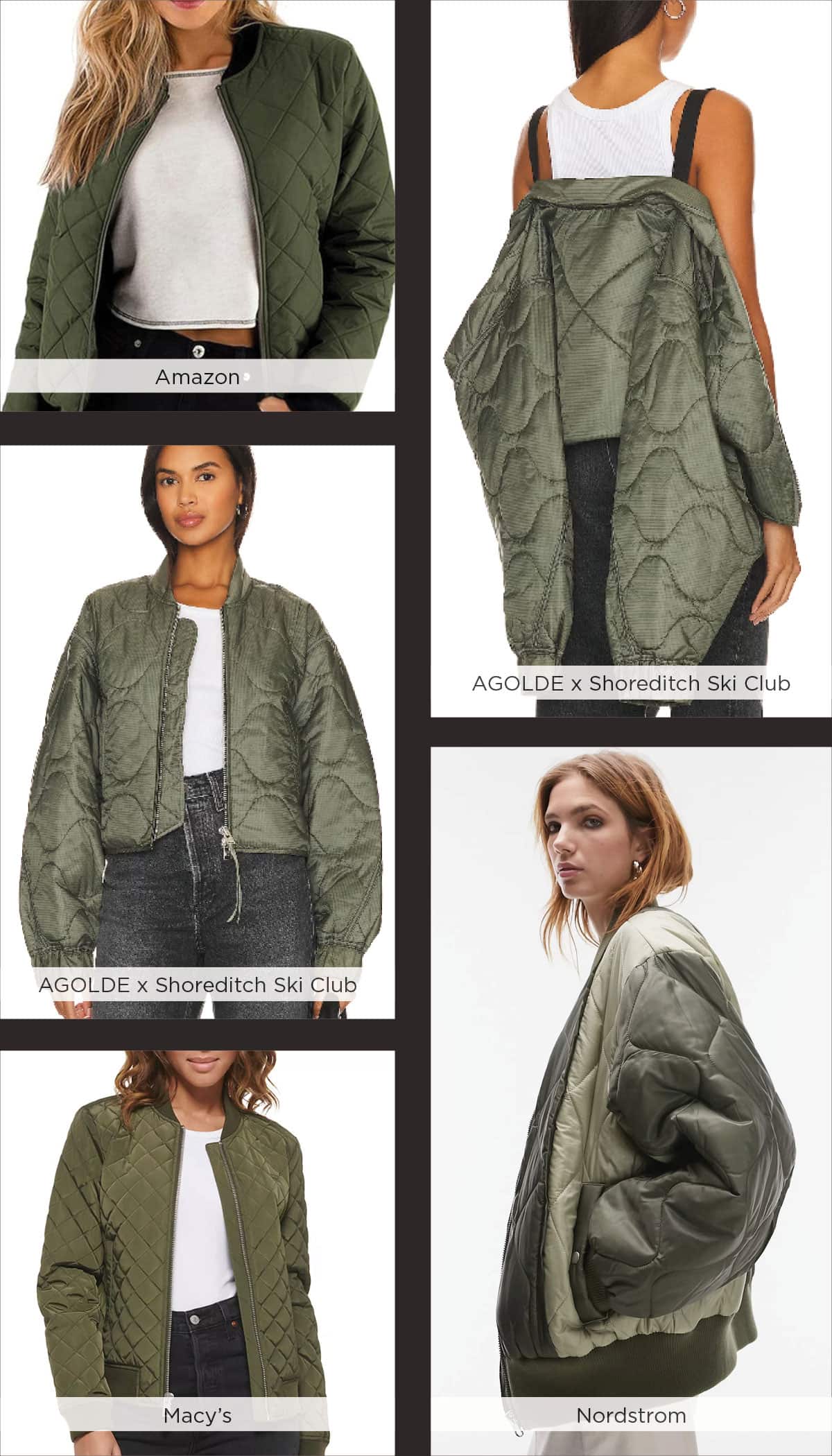 Fall Fashion Trends 2023 - The olive green quilted army jacket is trending for fall. 