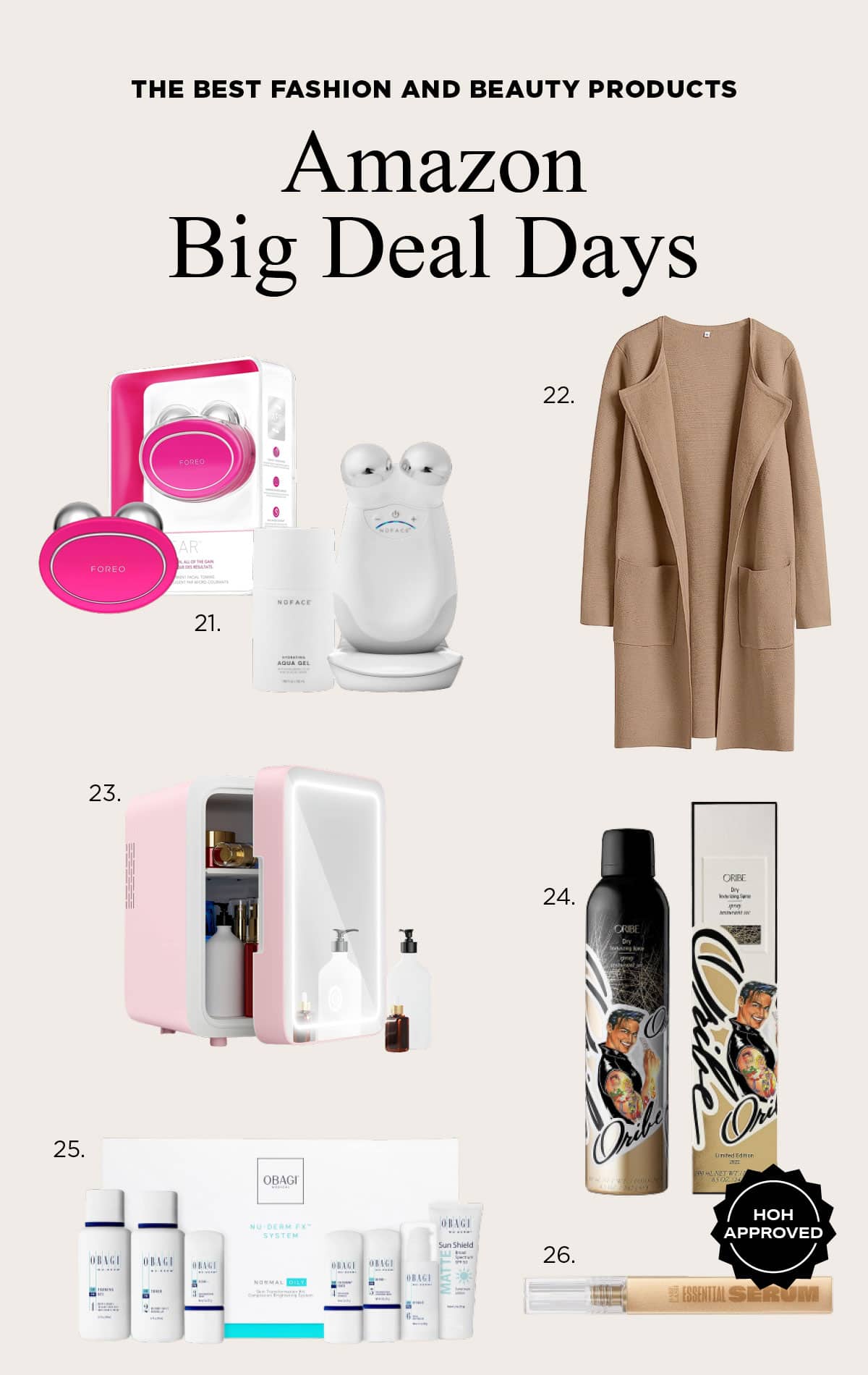 Best of Beauty and Fashion - Amazon Prime Big Deal Days - check out the best beauty products like these microcurrent facial devices and skincare refrigerator.
