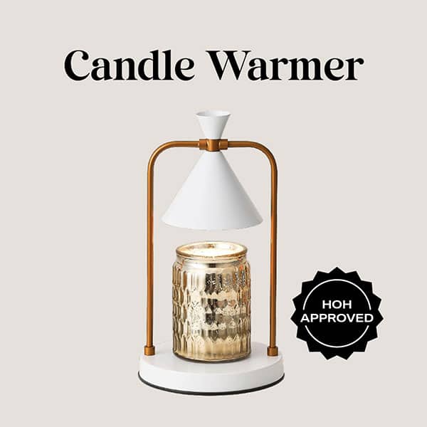 This candle warmer heats the candle wax rather than burning it. 