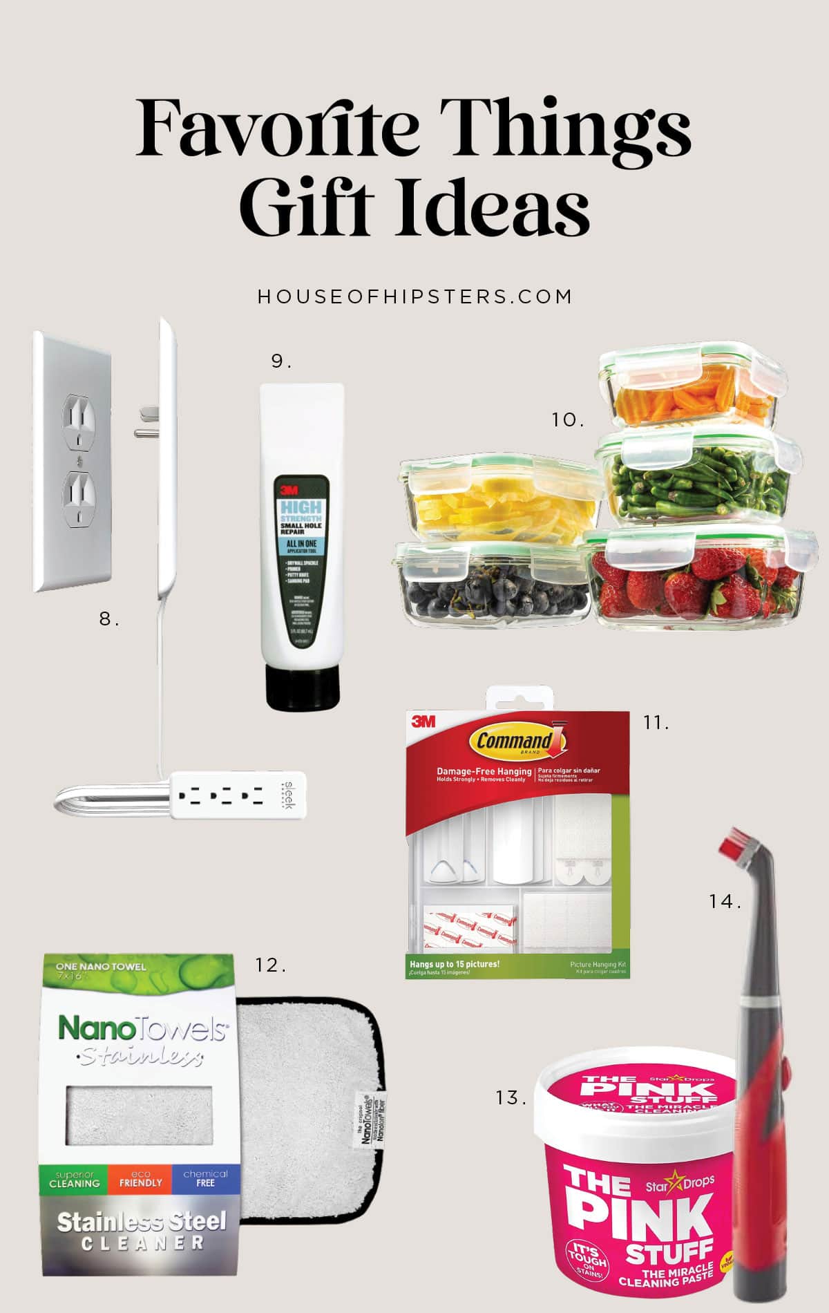 Favorite Things Party Gift Ideas - This section is all about favorite home gadgets from the best cleaning products to a handy outlet cover.
