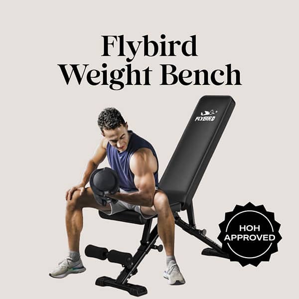 This weight bench folds down for easy storage and is a great workout addition for your home gym
