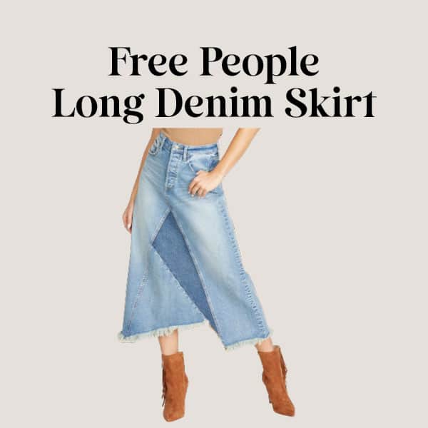 Free People Long Denim Skirt