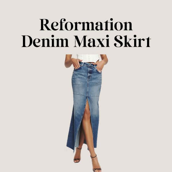 Reformation Denim Maxi Skirt