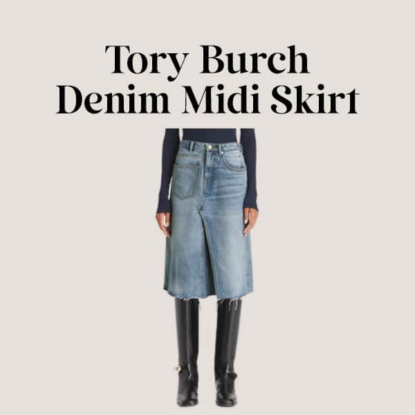 Tory Burch Denim Midi Skirt