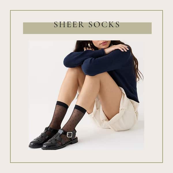 Stay on trend with these sheer socks and wear them with your favorite pair of loafers.