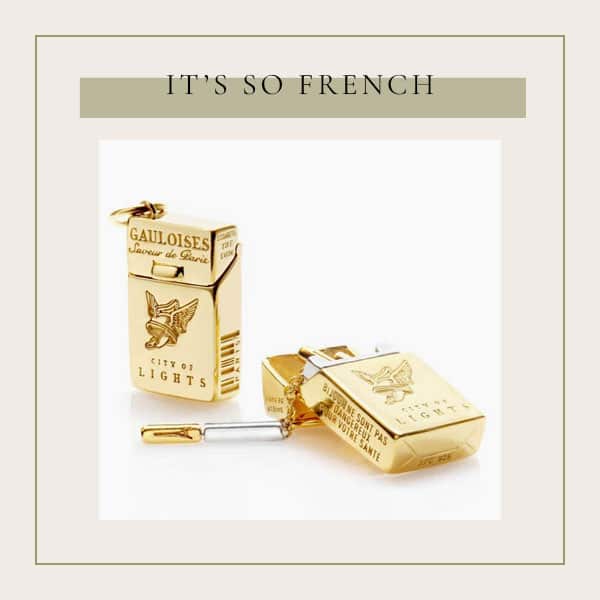 Gauloise French Cigarettes Charm Necklace - If she loves to travel, look for a unique charm for a pendant necklace.