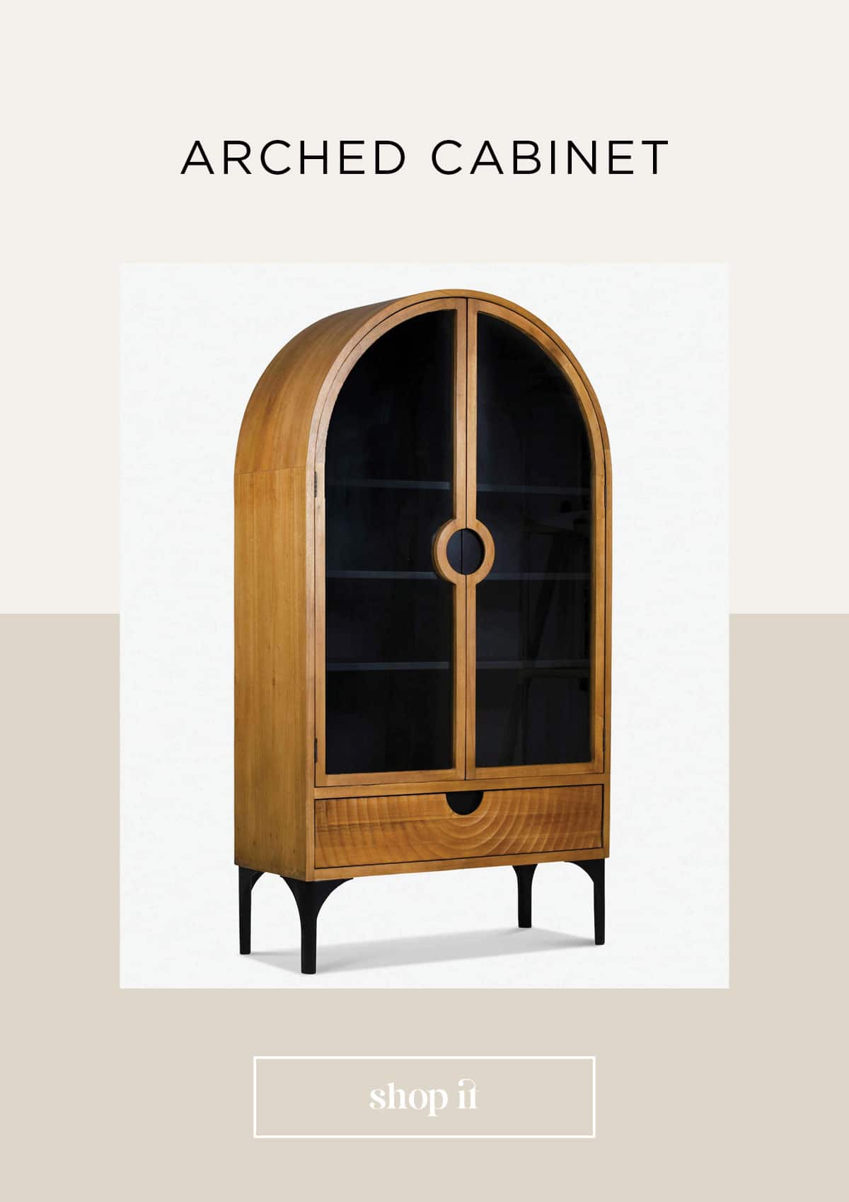 Beautiful Wooden Arched Cabinet