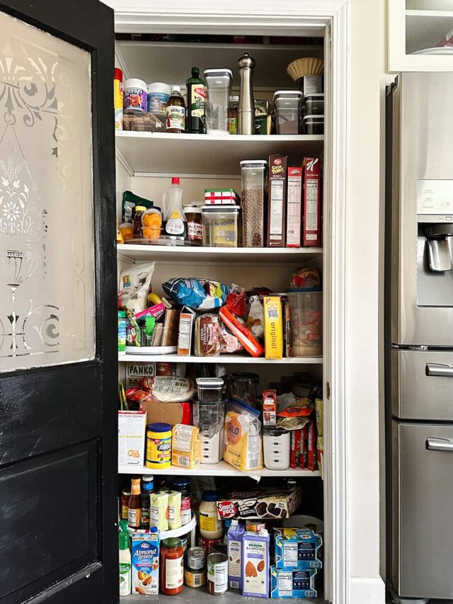 BEFORE Kitchen Pantry Organization - Giving my kitchen pantry a refresh with clever organization ideas and storage bins