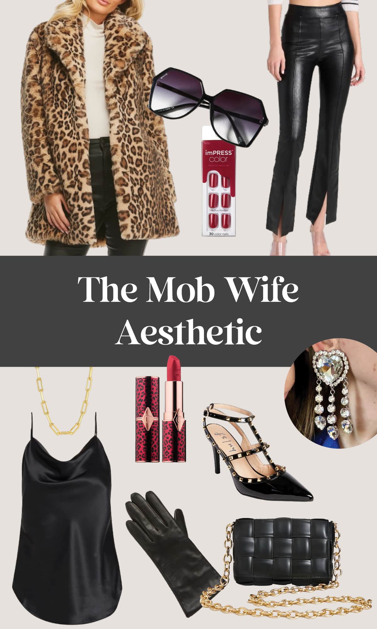 Mob Wife Aesthetic Fashion Trend Ideas - leopard print and leather