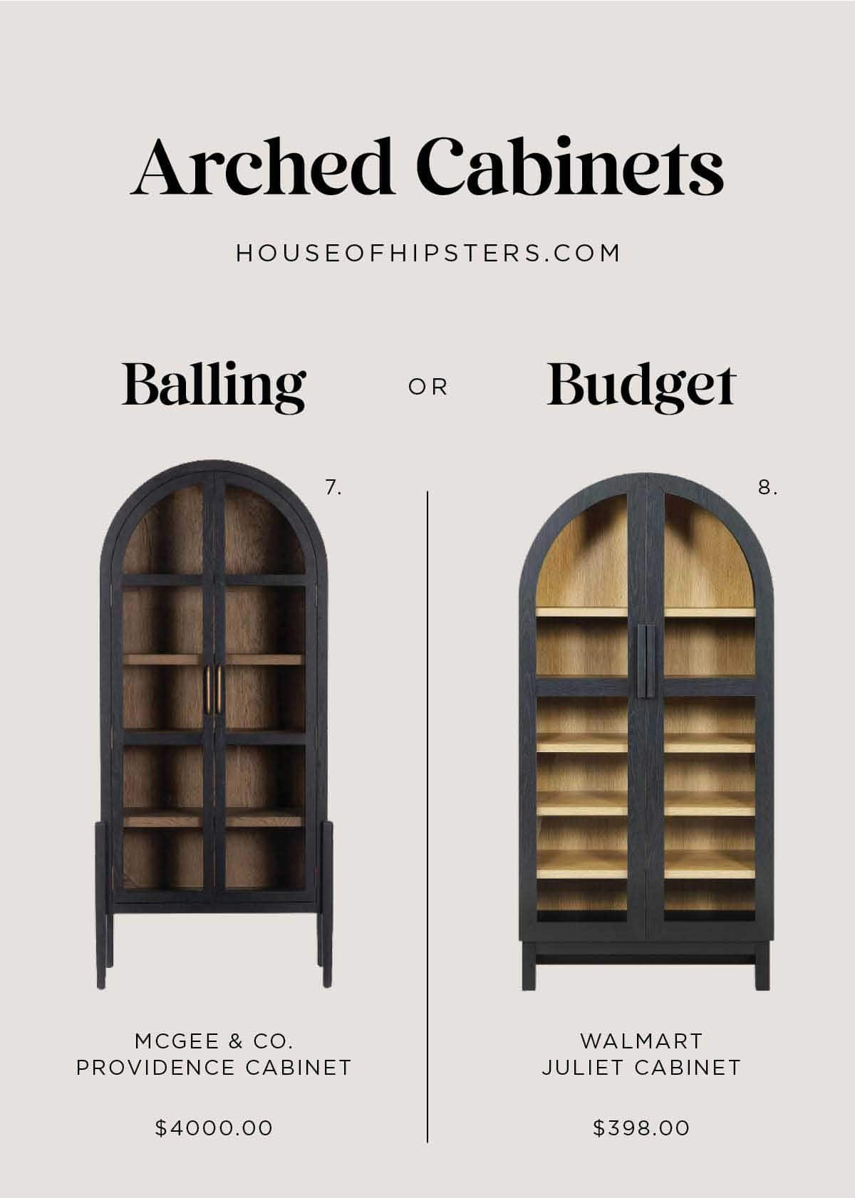 Affordable Arched Cabinet