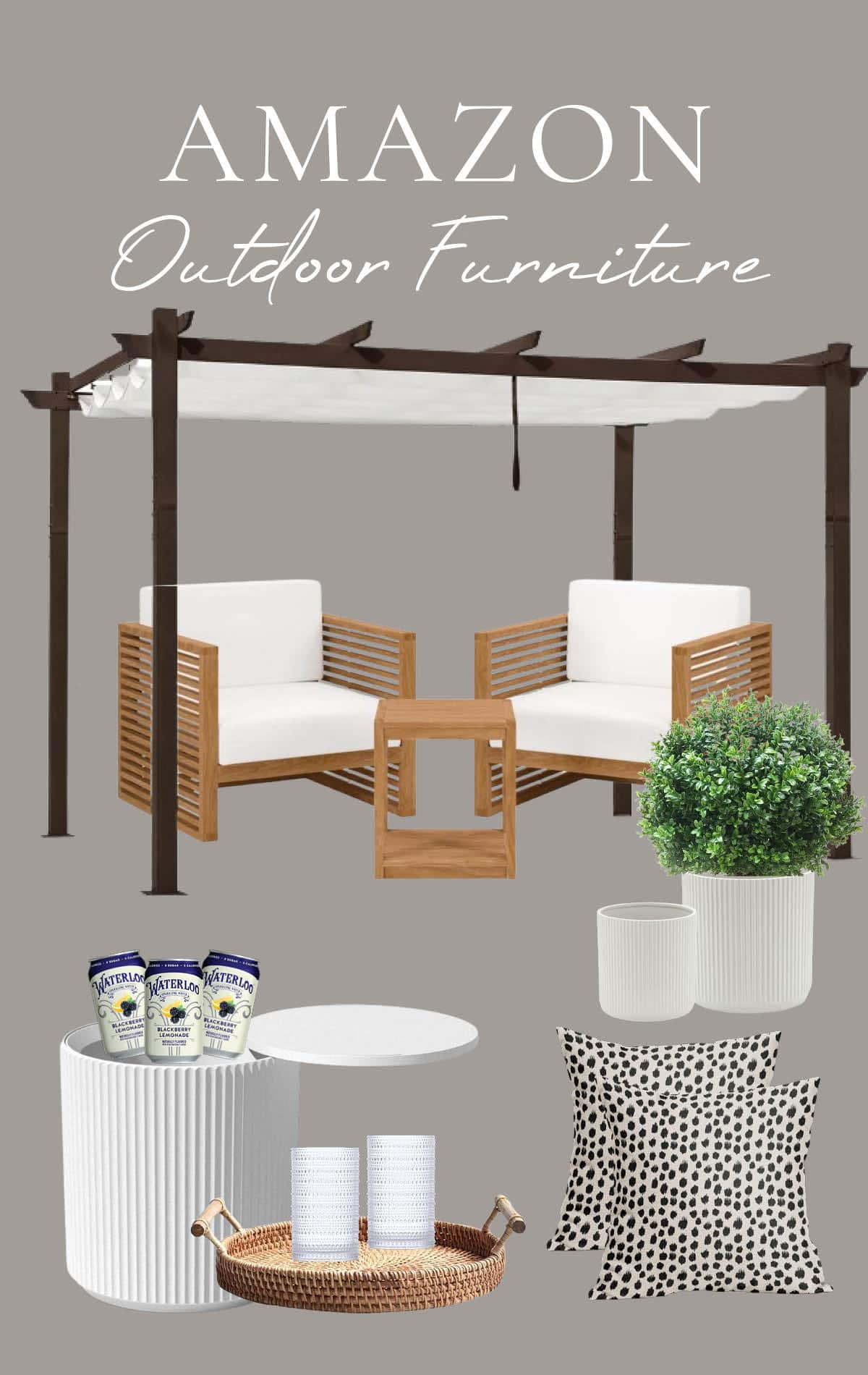 Amazon outdoor furniture and pergola modern patio mood board interior design
