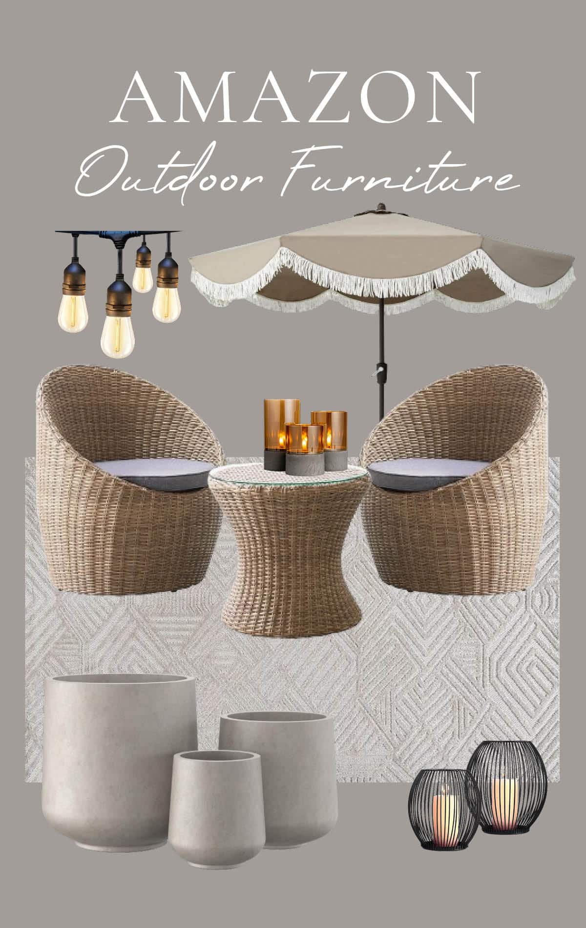 Amazon outdoor furniture modern patio mood board interior design