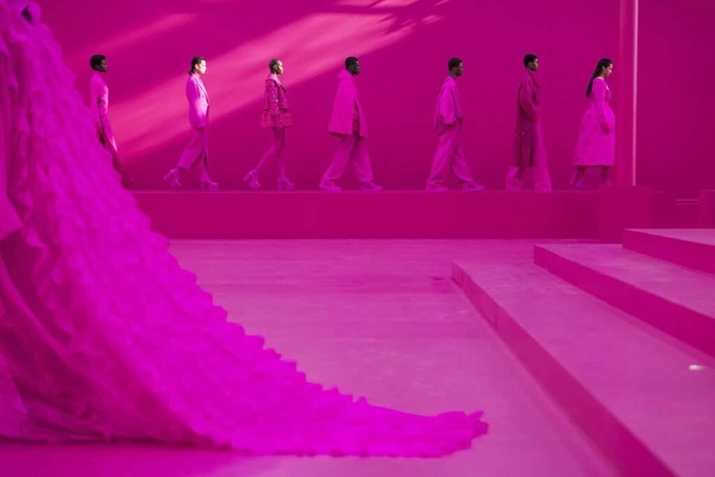 The Valentino Pink PP fall runway collection. 