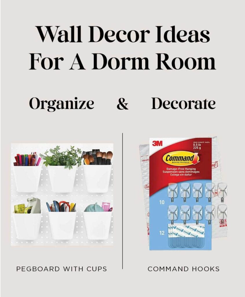 dorm room ideas — easy no hole wall decor