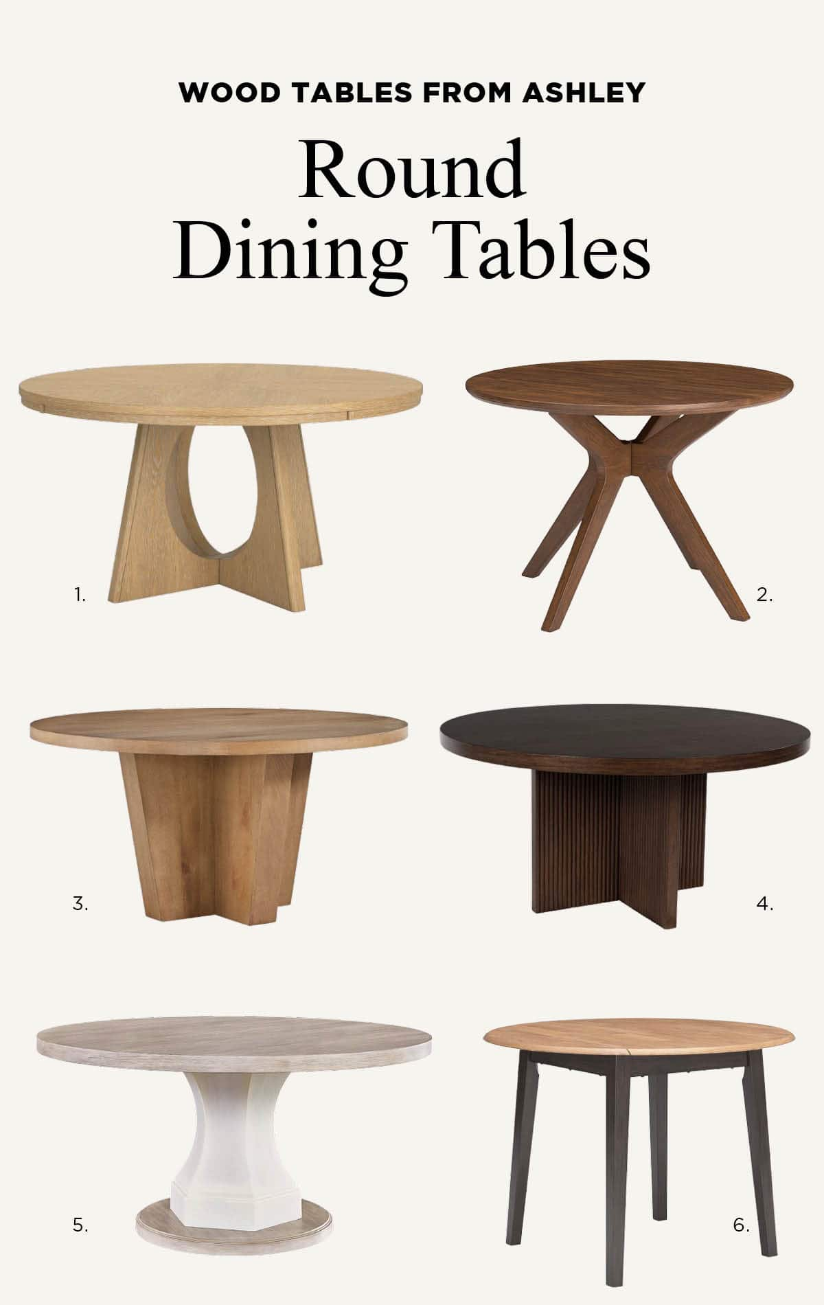 Affordable round wood dining tables