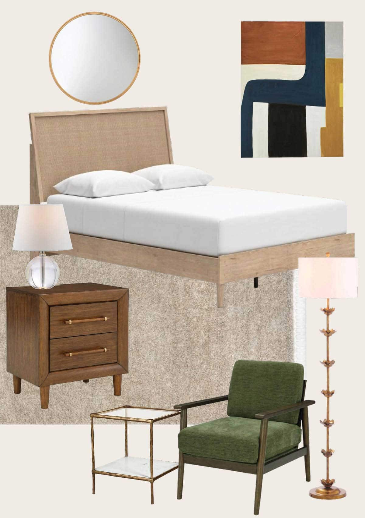 Affordable eclectic modern bedroom designs with a mid century vibe