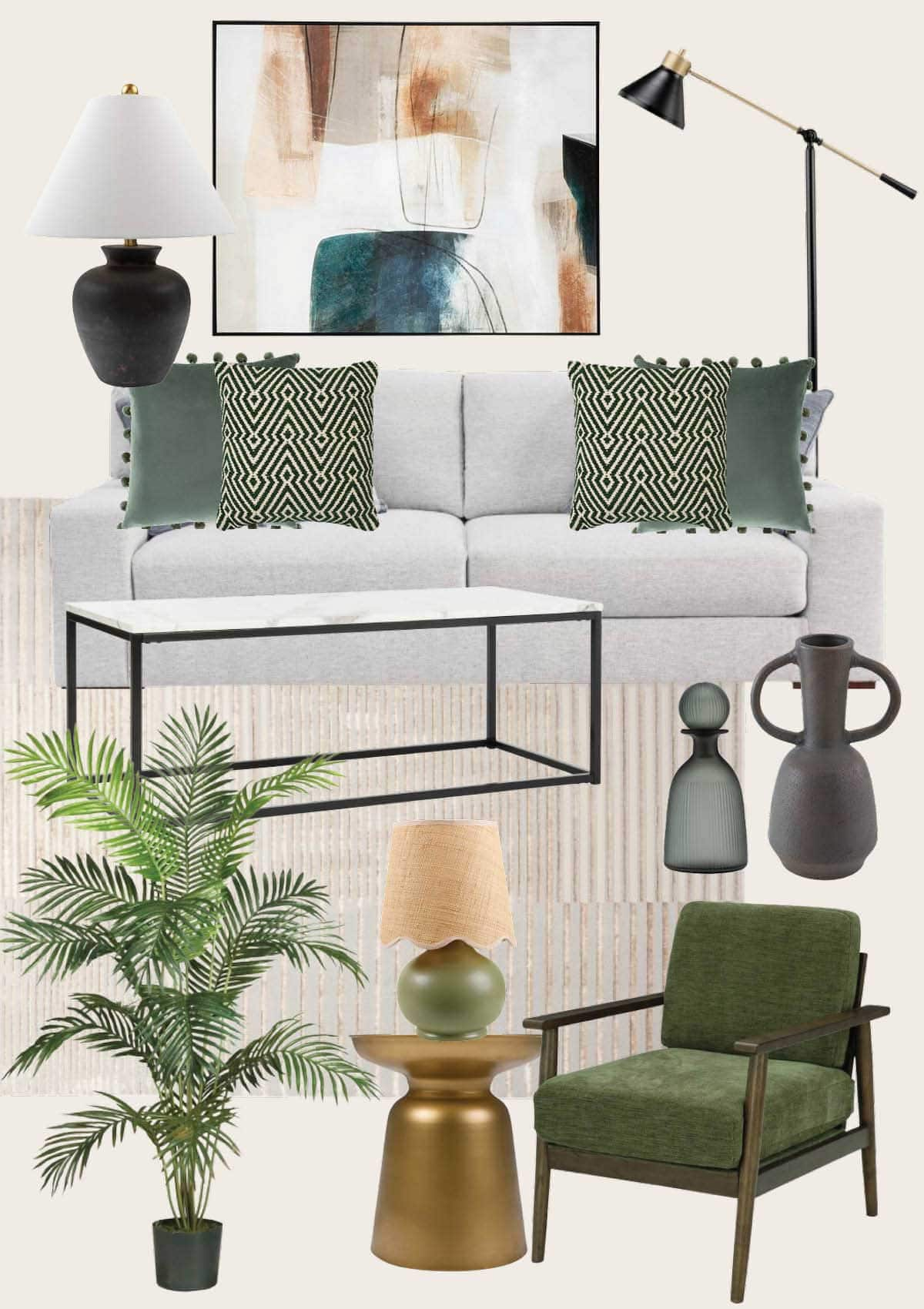 Affordable eclectic modern living room designs with a mid century vibe