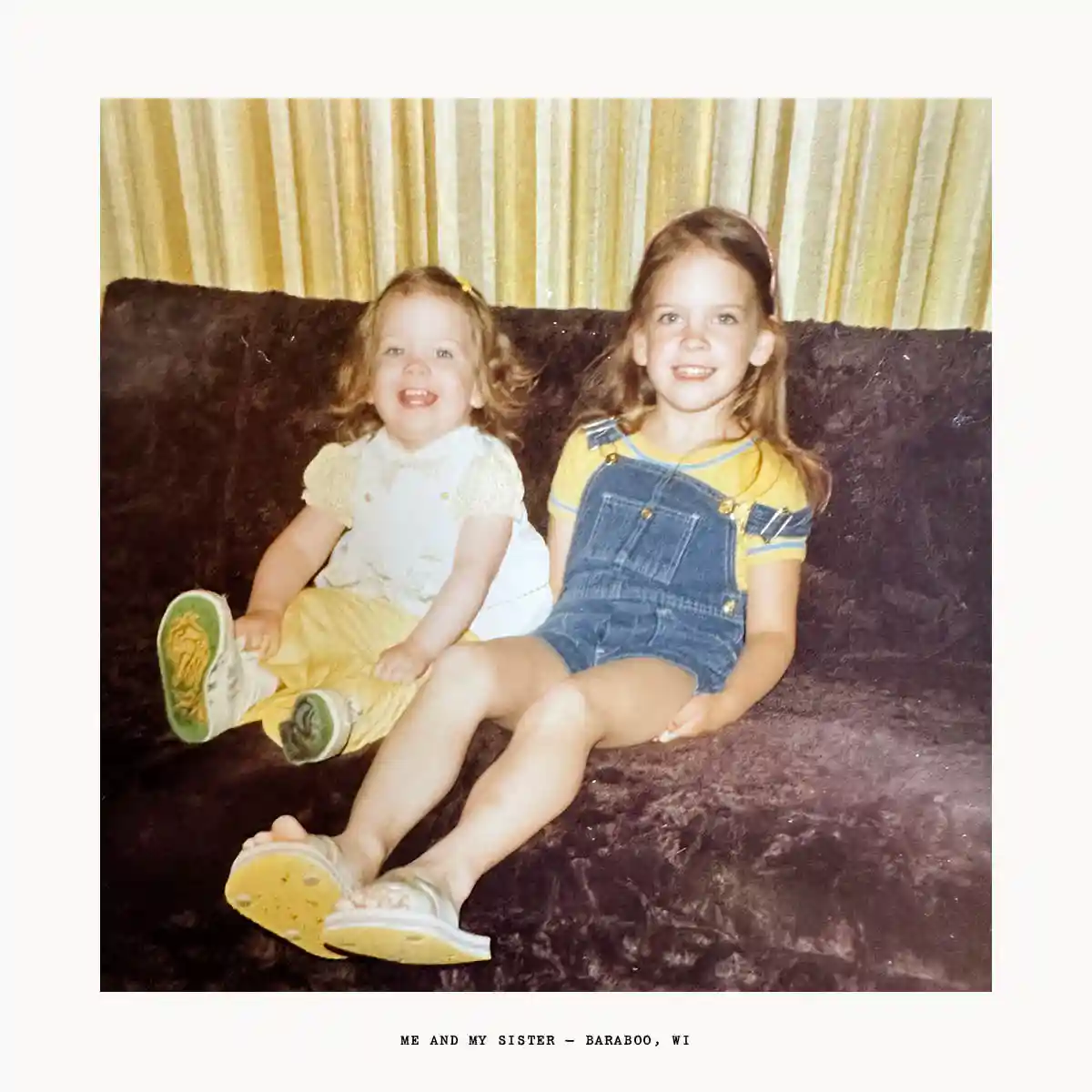 Kyla Herbes and her sister in her childhood home in Baraboo, WI