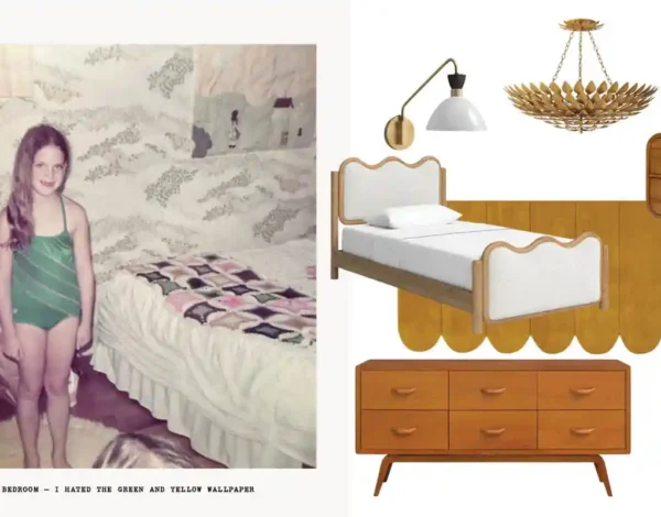 Mid-Century-Modern bedroom mood board interior design hero